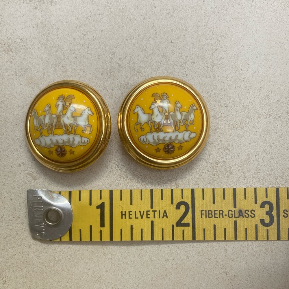 Hermes earrings cherub and horses